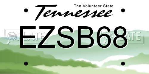 EZSB68 Tennessee License Plate