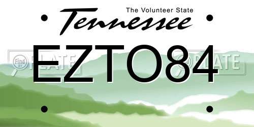 EZTO84 Tennessee License Plate