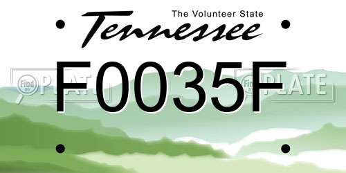 F0035F Tennessee License Plate