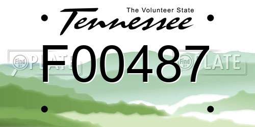 F00487 Tennessee License Plate