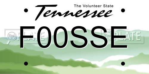 F00SSE Tennessee License Plate