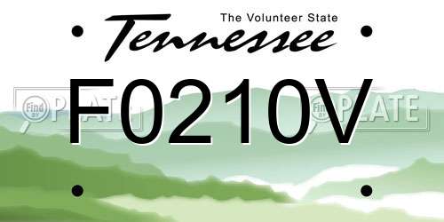 F0210V Tennessee License Plate