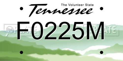 F0225M Tennessee License Plate