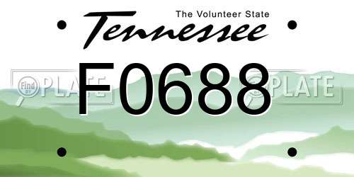 F0688 Tennessee License Plate