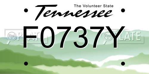 F0737Y Tennessee License Plate