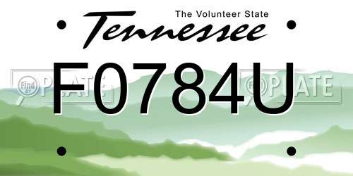 F0784U Tennessee License Plate