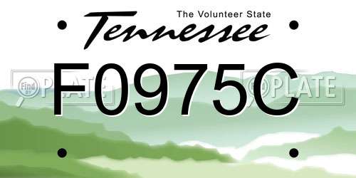 F0975C Tennessee License Plate