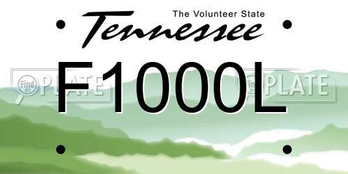 F1000L Tennessee License Plate