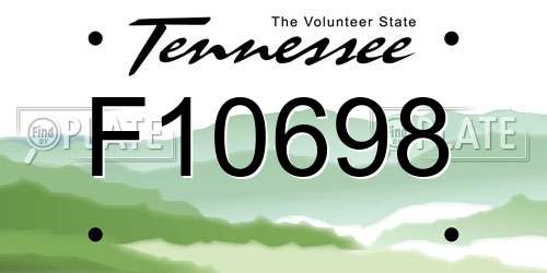 F10698 Tennessee License Plate