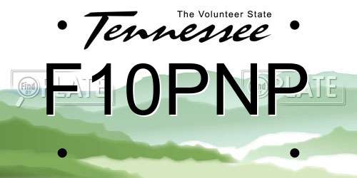 F10PNP Tennessee License Plate