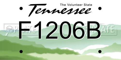 F1206B Tennessee License Plate