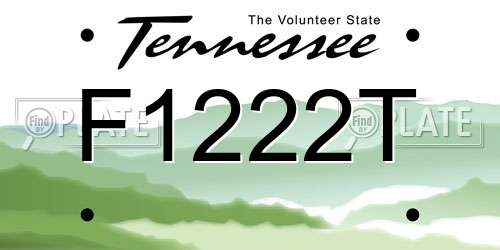 F1222T Tennessee License Plate