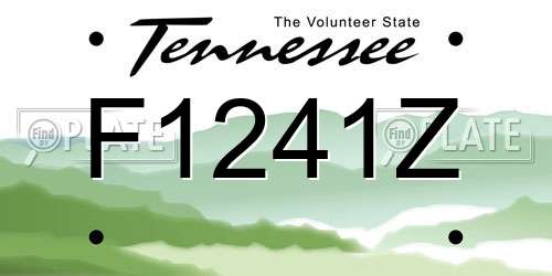 F1241Z Tennessee License Plate