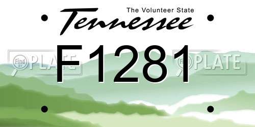 F1281 Tennessee License Plate