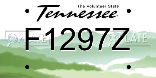 F1297Z Tennessee License Plate