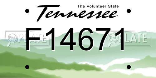 F14671 Tennessee License Plate