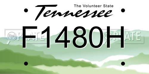 F1480H Tennessee License Plate