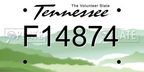 F14874 Tennessee License Plate