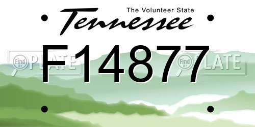 F14877 Tennessee License Plate
