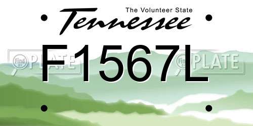 F1567L Tennessee License Plate