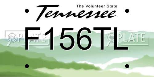 F156TL Tennessee License Plate