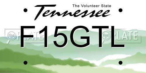 F15GTL Tennessee License Plate