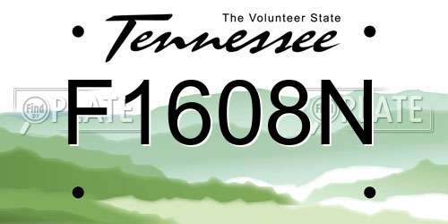 F1608N Tennessee License Plate