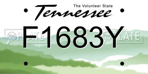 F1683Y Tennessee License Plate