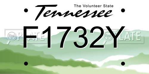 F1732Y Tennessee License Plate