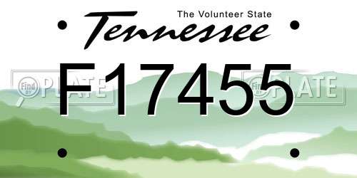 F17455 Tennessee License Plate