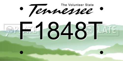 F1848T Tennessee License Plate
