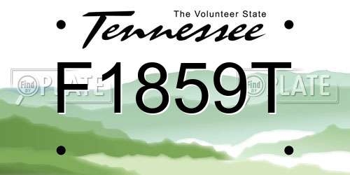 F1859T Tennessee License Plate