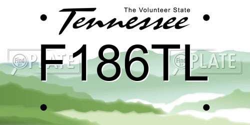 F186TL Tennessee License Plate