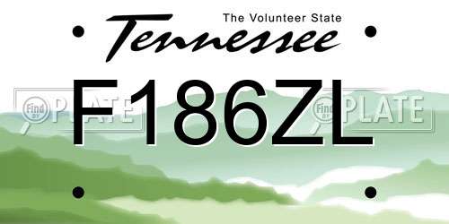F186ZL Tennessee License Plate