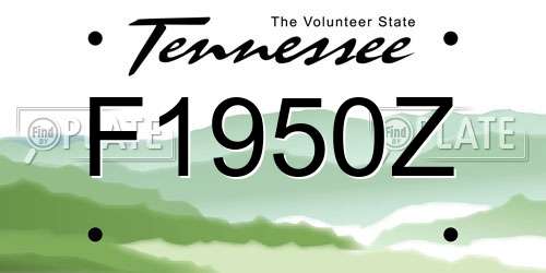 F1950Z Tennessee License Plate