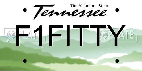 F1FITTY Tennessee License Plate