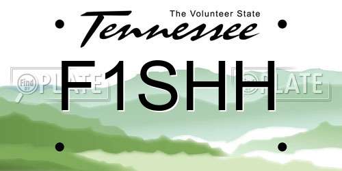 F1SHH Tennessee License Plate