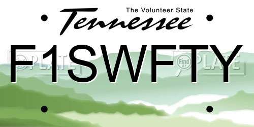 F1SWFTY Tennessee License Plate