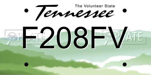 F208FV Tennessee License Plate