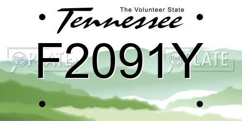 F2091Y Tennessee License Plate