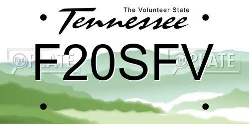 F20SFV Tennessee License Plate