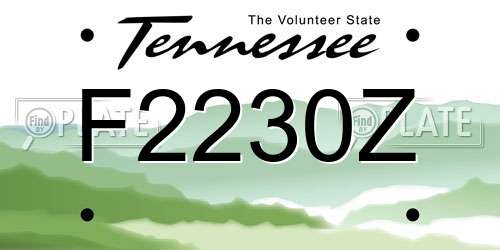 F2230Z Tennessee License Plate