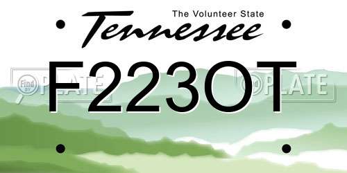 F223OT Tennessee License Plate