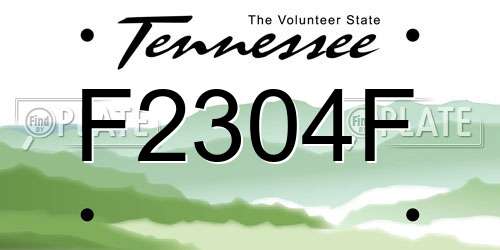 F2304F Tennessee License Plate