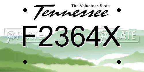 F2364X Tennessee License Plate