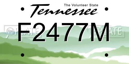 F2477M Tennessee License Plate