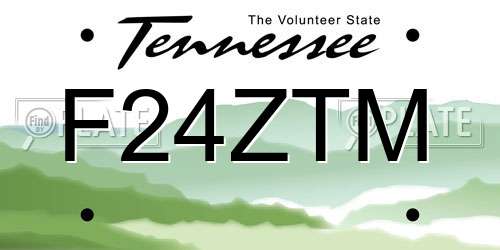 F24ZTM Tennessee License Plate
