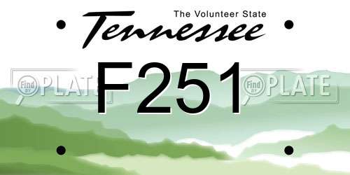F251 Tennessee License Plate