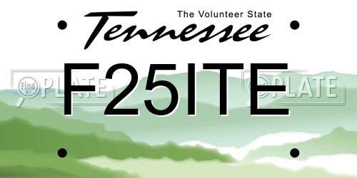F25ITE Tennessee License Plate