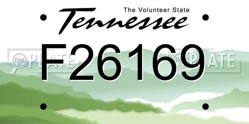 F26169 Tennessee License Plate